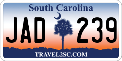 SC license plate JAD239