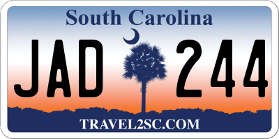 SC license plate JAD244