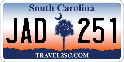 SC license plate JAD251