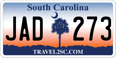 SC license plate JAD273