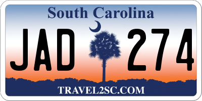SC license plate JAD274