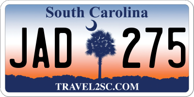 SC license plate JAD275