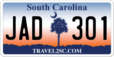 SC license plate JAD301