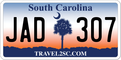 SC license plate JAD307