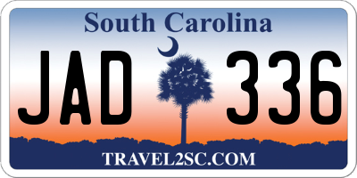 SC license plate JAD336