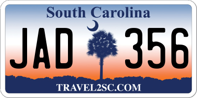 SC license plate JAD356