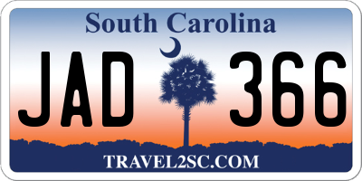 SC license plate JAD366