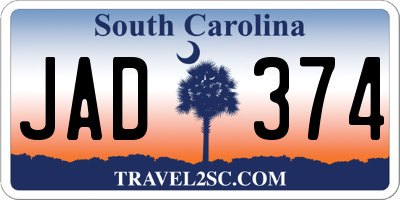 SC license plate JAD374