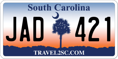 SC license plate JAD421