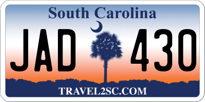 SC license plate JAD430