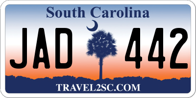 SC license plate JAD442