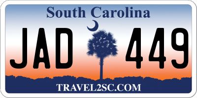 SC license plate JAD449