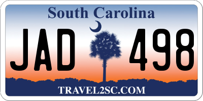 SC license plate JAD498