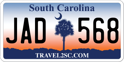 SC license plate JAD568