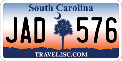 SC license plate JAD576