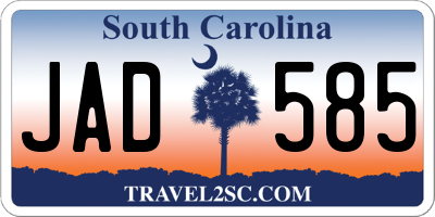 SC license plate JAD585