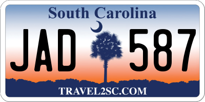 SC license plate JAD587