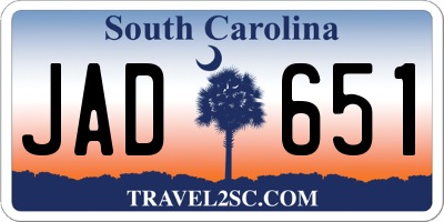 SC license plate JAD651
