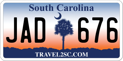 SC license plate JAD676
