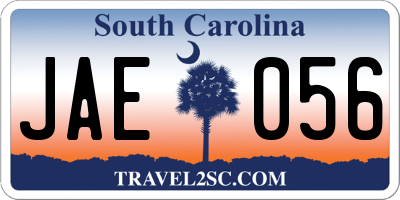 SC license plate JAE056