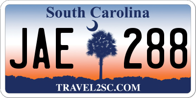SC license plate JAE288