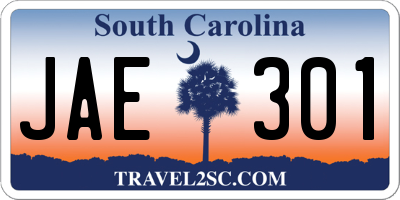 SC license plate JAE301