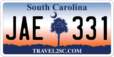 SC license plate JAE331