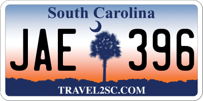 SC license plate JAE396