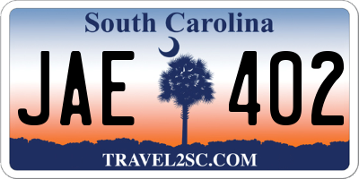 SC license plate JAE402