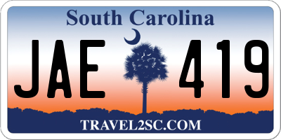 SC license plate JAE419