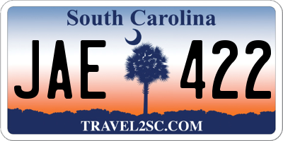SC license plate JAE422