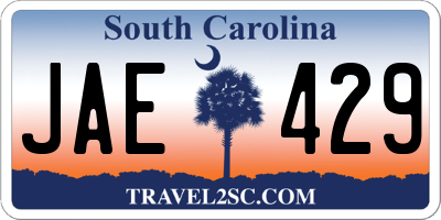 SC license plate JAE429