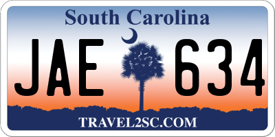 SC license plate JAE634