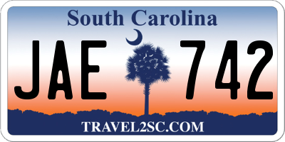 SC license plate JAE742