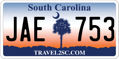 SC license plate JAE753