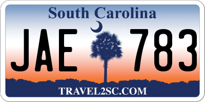 SC license plate JAE783