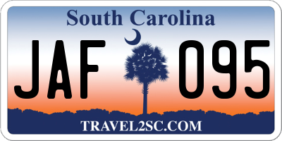 SC license plate JAF095