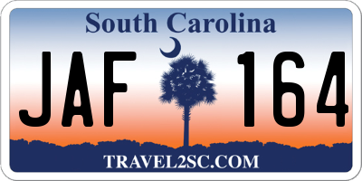 SC license plate JAF164