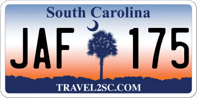 SC license plate JAF175