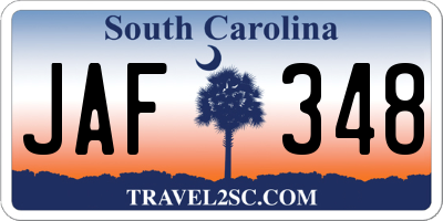 SC license plate JAF348