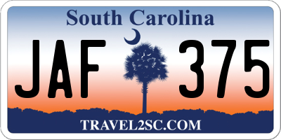 SC license plate JAF375