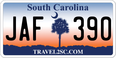 SC license plate JAF390
