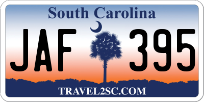 SC license plate JAF395