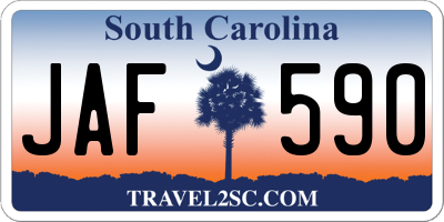 SC license plate JAF590