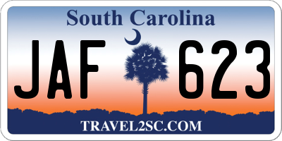 SC license plate JAF623