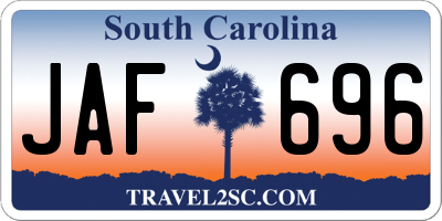 SC license plate JAF696