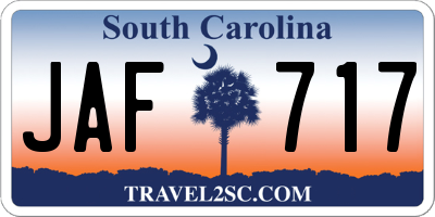 SC license plate JAF717