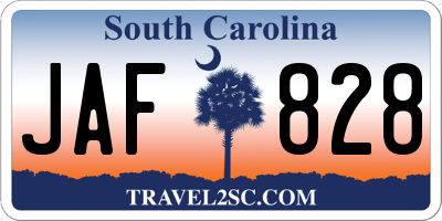 SC license plate JAF828