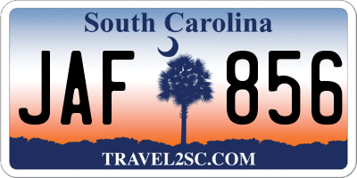 SC license plate JAF856