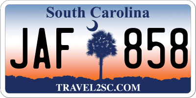 SC license plate JAF858